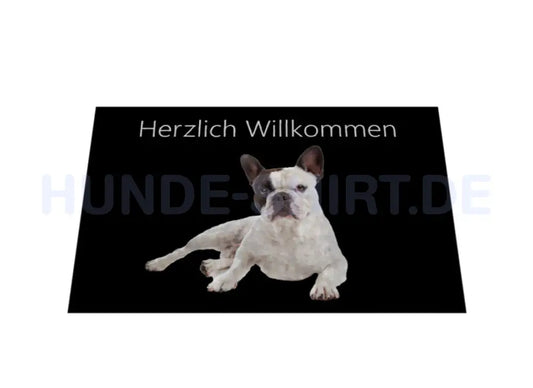 Fußmatte "Französische Bulldogge - weiß" – hunde-shirt.de