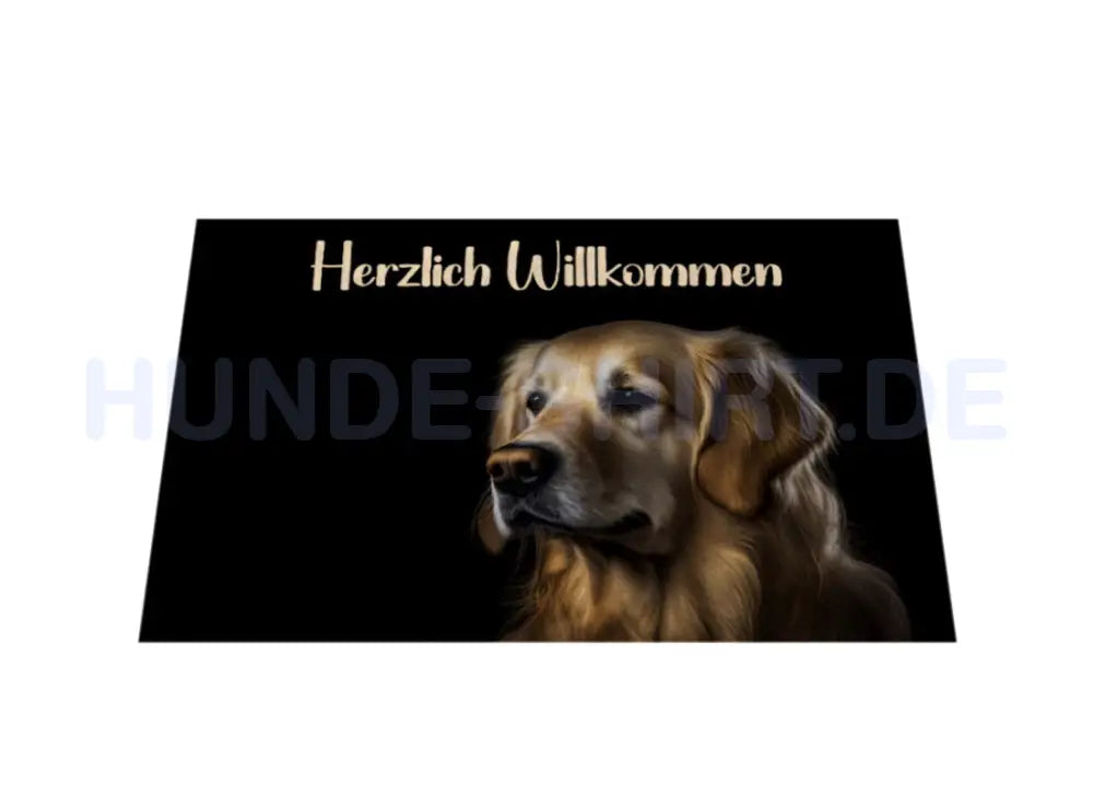 Fußmatte "Golden Retriever Herzlich Willkommen" – hunde-shirt.de