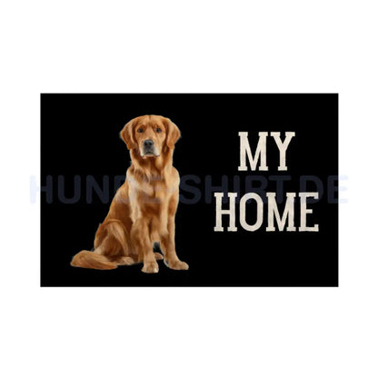 Fußmatte "Golden Retriever - MY HOME" Weiß – hunde-shirt.de