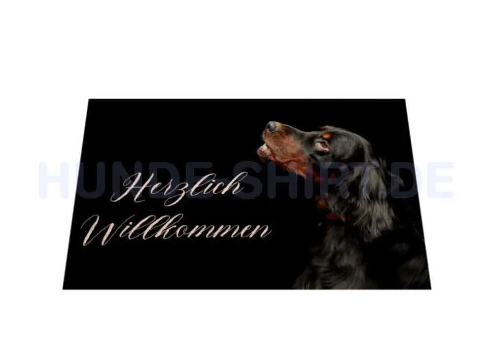 Fußmatte "Gordon Setter - Herzlich Willkommen" – hunde-shirt.de