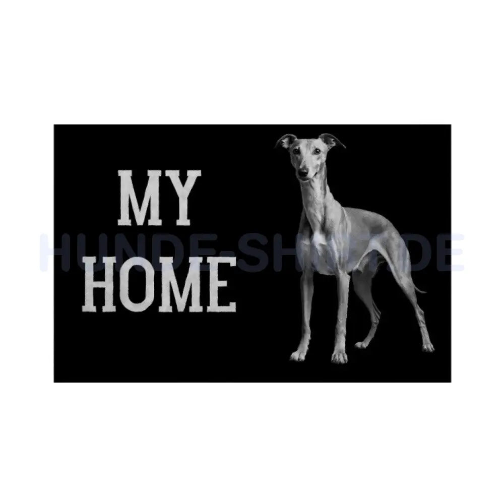 Fußmatte "Greyhound - MY HOME" Weiß – hunde-shirt.de