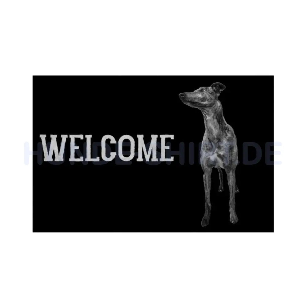 Fußmatte "Greyhound - WELCOME" Weiß – hunde-shirt.de