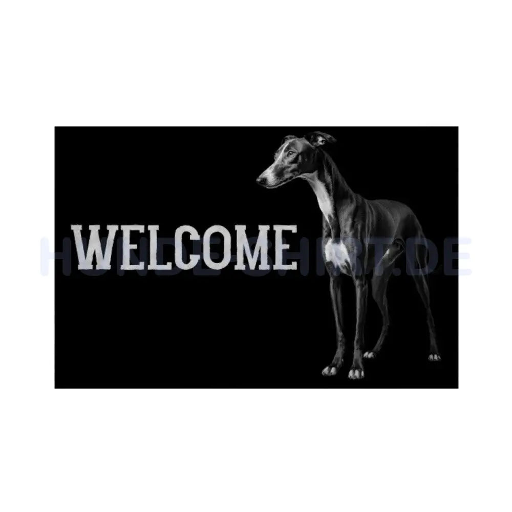 Fußmatte "Greyhound - WELCOME III" Weiß – hunde-shirt.de