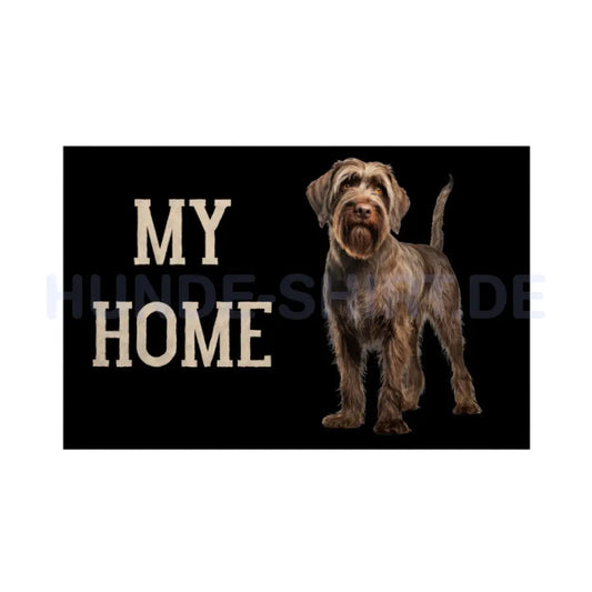 Fußmatte "Griffon Korthals - MY HOME" Weiß – hunde-shirt.de