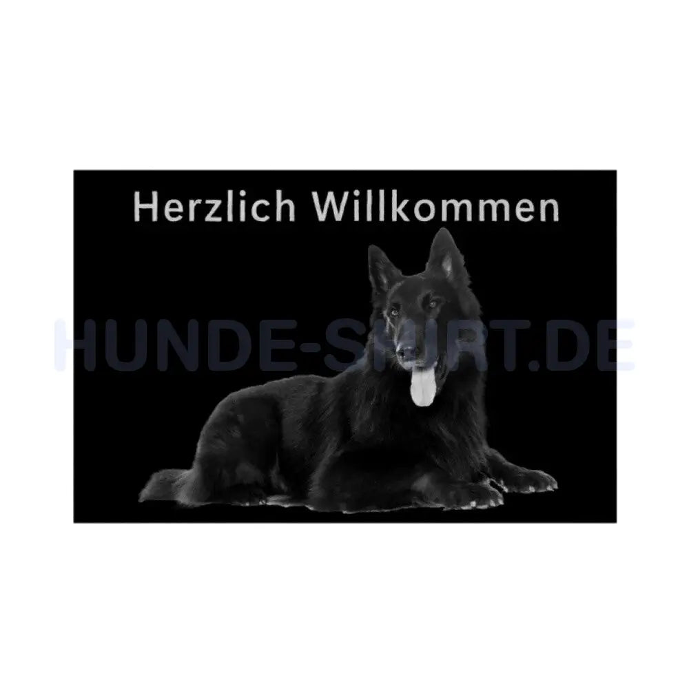 Fußmatte "Groenendael - Herzlich Willkommen II" Weiß – hunde-shirt.de