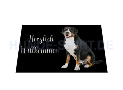 Fußmatte "Großer Schweizer Sennenhund - Herzlich Willkommen II" – hunde-shirt.de