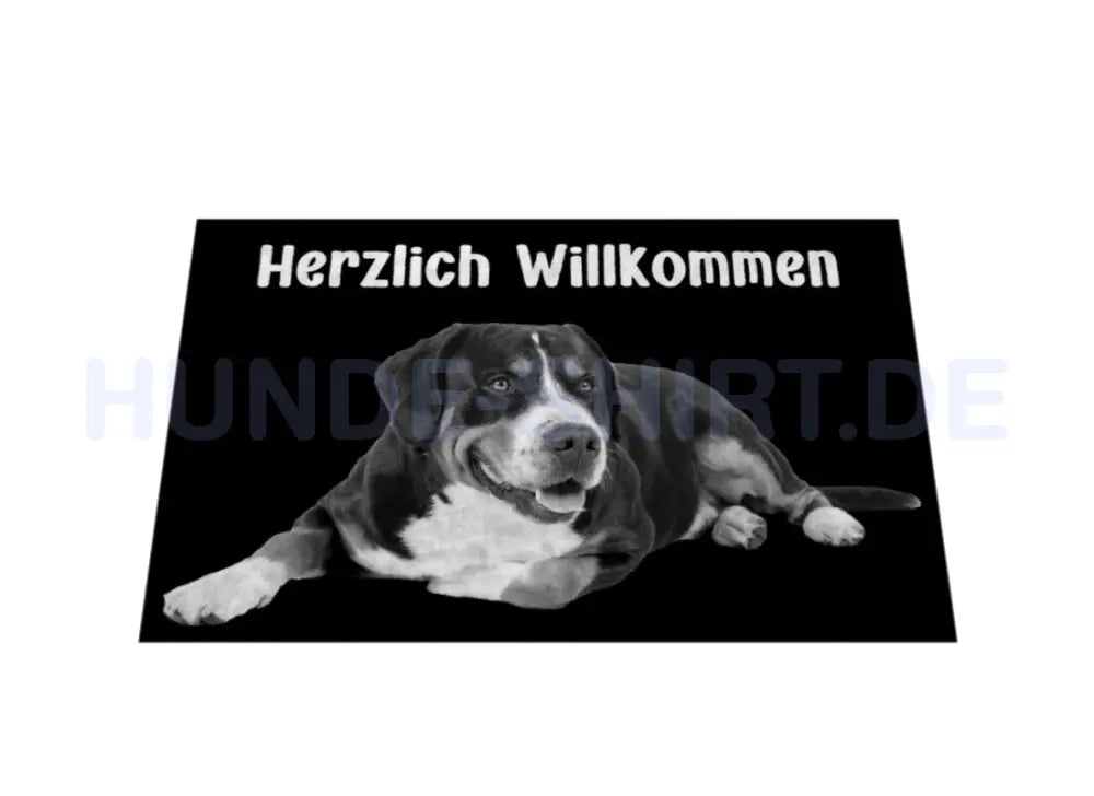 Fußmatte "Großer Schweizer Sennenhund - Herzlich Willkommen" – hunde-shirt.de