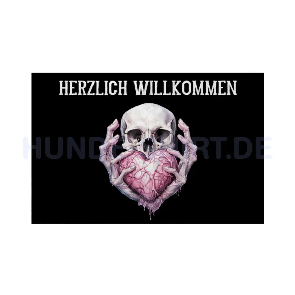 Fußmatte "Herzlich Willkommen" Weiß – hunde-shirt.de