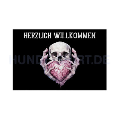 Fußmatte "Herzlich Willkommen" Weiß – hunde-shirt.de