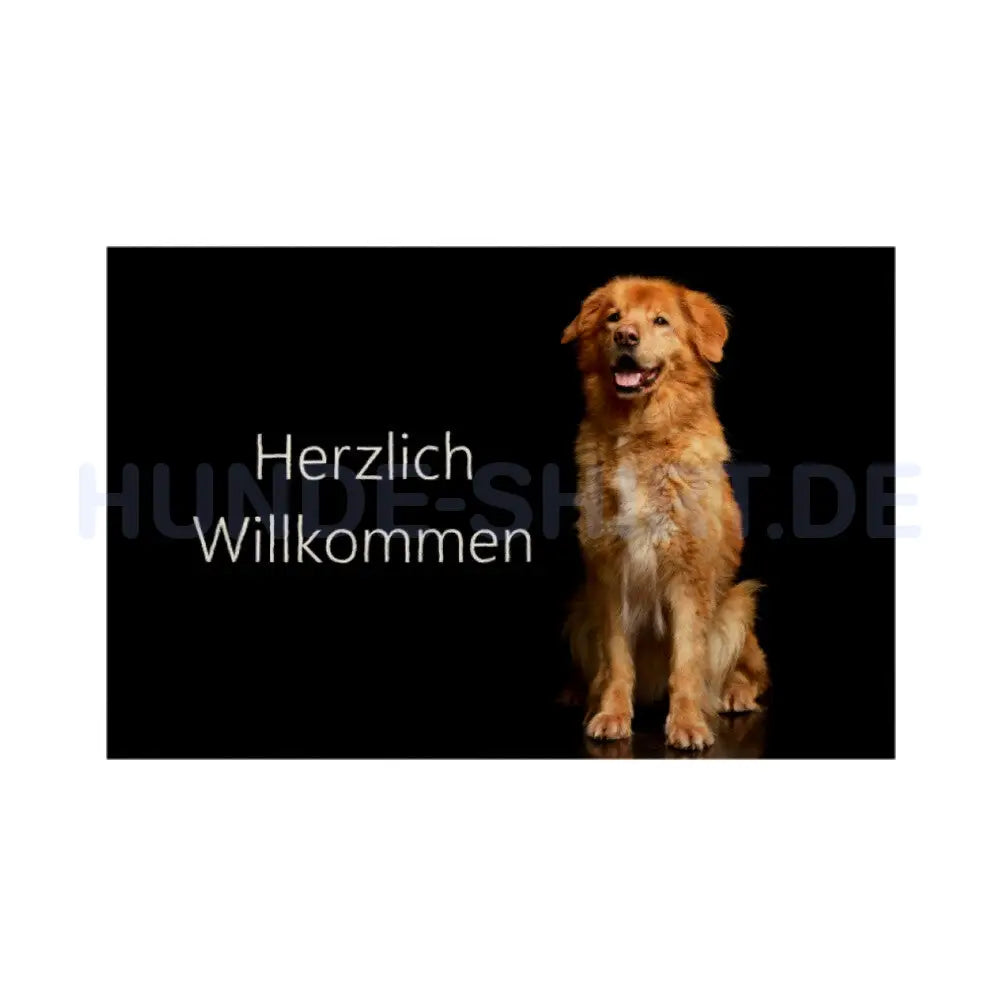 Fußmatte "Hovawart hell - Herzlich Willkommen" Weiß – hunde-shirt.de