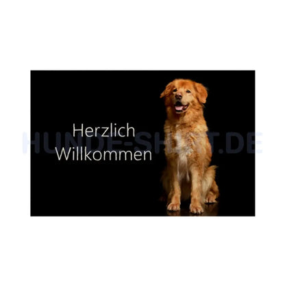 Fußmatte "Hovawart hell - Herzlich Willkommen" Weiß – hunde-shirt.de