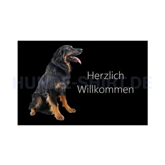 Fußmatte "Hovawart - Herzlich Willkommen" Weiß – hunde-shirt.de