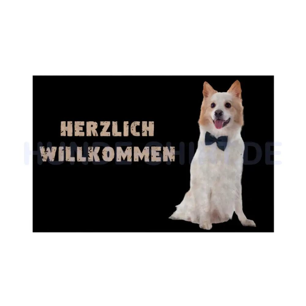 Fußmatte "Icelandic Sheepdog - Herzlich Willkommen" Weiß – hunde-shirt.de