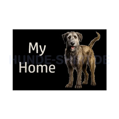 Fußmatte "Irischer Wolfshund - My Home" Weiß – hunde-shirt.de