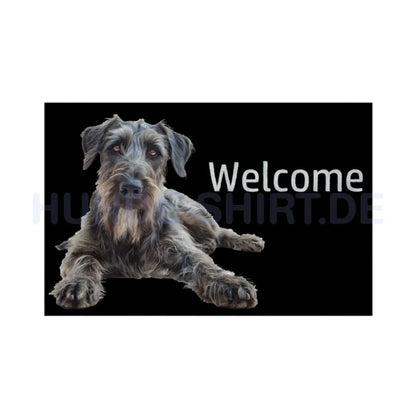 Fußmatte "Irischer Wolfshund - Welcome" Weiß – hunde-shirt.de