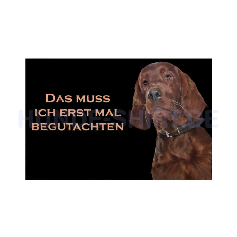 Fußmatte "Irish Setter - Begutachten" Weiß – hunde-shirt.de