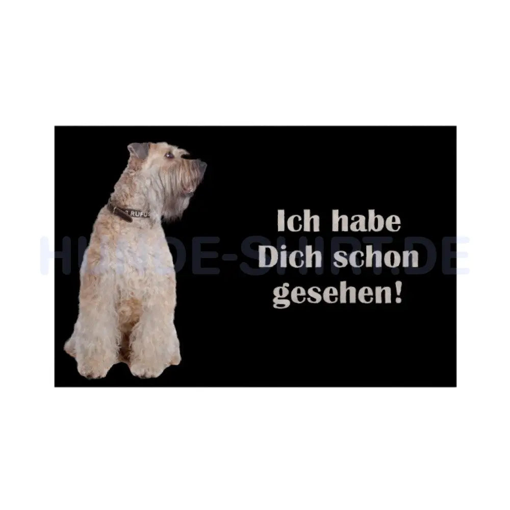 Fußmatte "Irish Terrier / Soft Coated Wheaten - gesehen" Weiß – hunde-shirt.de