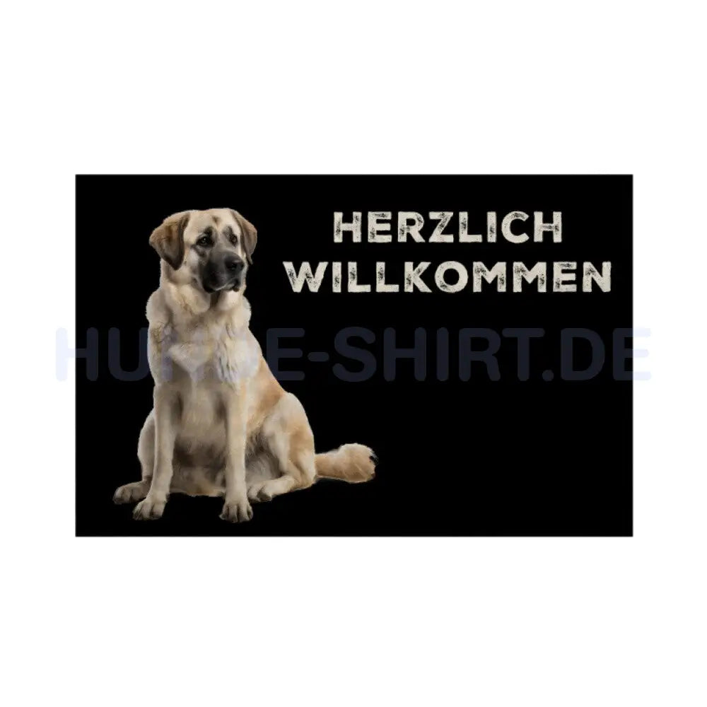 Fußmatte "Kangal - Herzlich Willkommen" Weiß – hunde-shirt.de