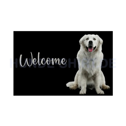 Fußmatte "Kuvasz - Welcome" Weiß – hunde-shirt.de