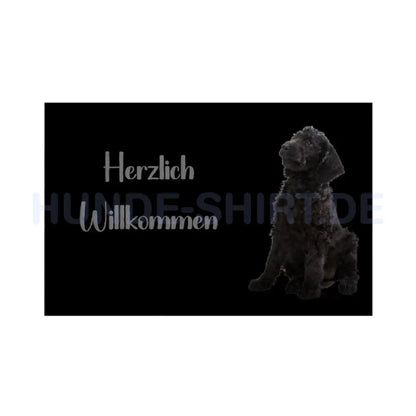 Fußmatte "Labradoodle schwarz " Weiß – hunde-shirt.de