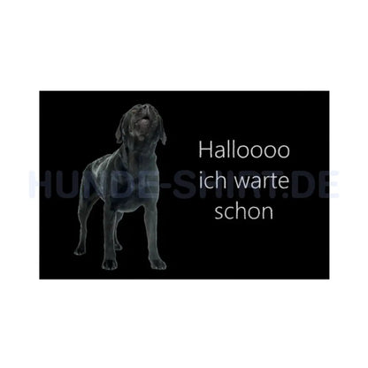 Fußmatte "Labrador - Halloooo ich warte schon" Weiß – hunde-shirt.de