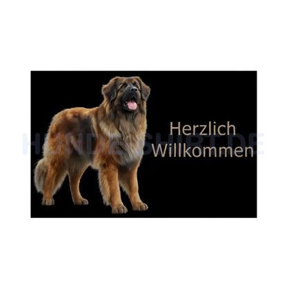 Fußmatte "Leonberger - Herzlich Willkommen" Weiß – hunde-shirt.de