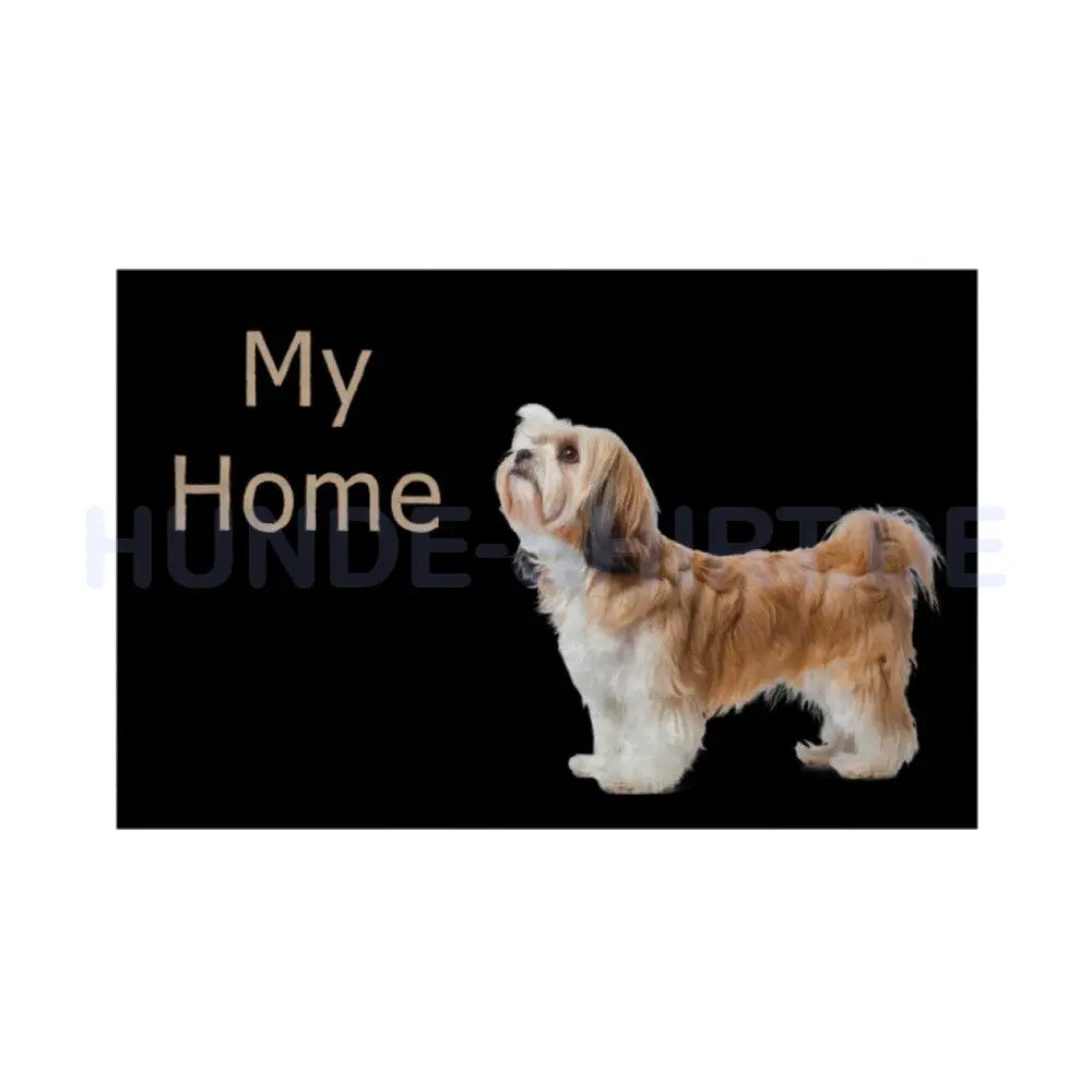 Fußmatte "Lhasa Apso - My Home" Weiß – hunde-shirt.de