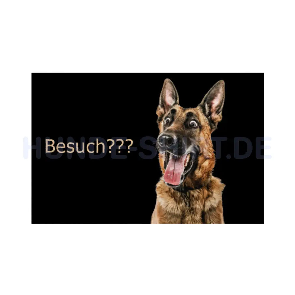 Fußmatte "Malinois - Besuch???" Weiß – hunde-shirt.de