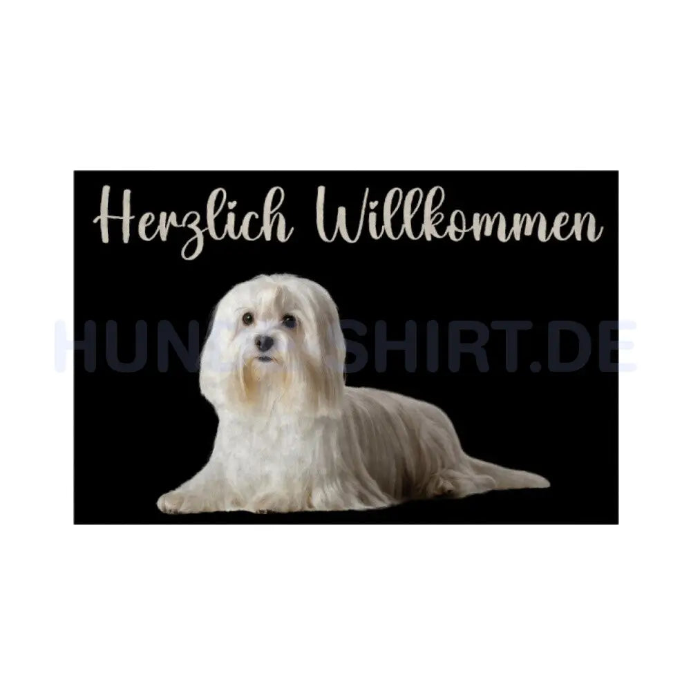 Fußmatte "Malteser - Herzlich Willkommen" Weiß – hunde-shirt.de