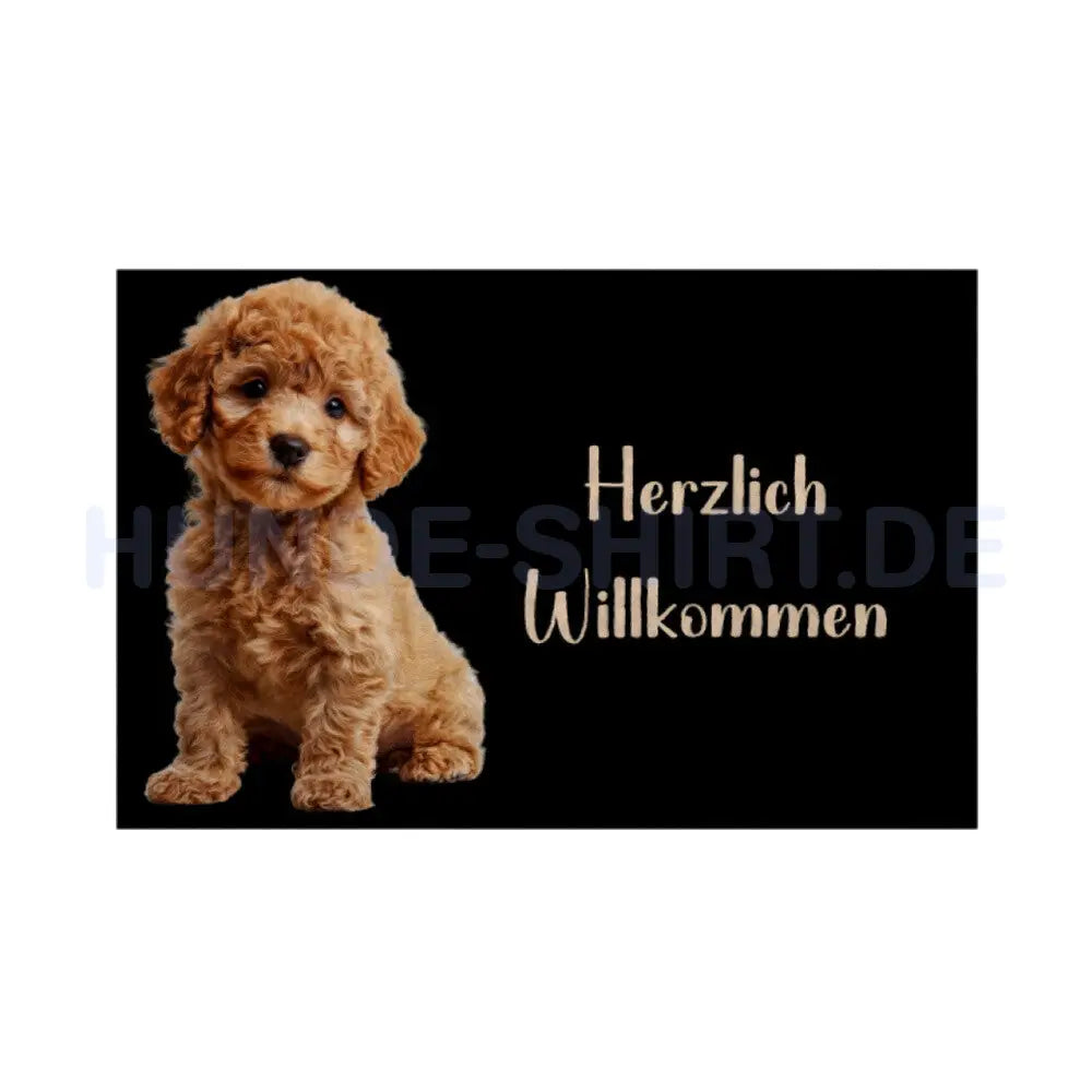 Fußmatte "Maltipoo - Herzlich Willkommen" Weiß – hunde-shirt.de