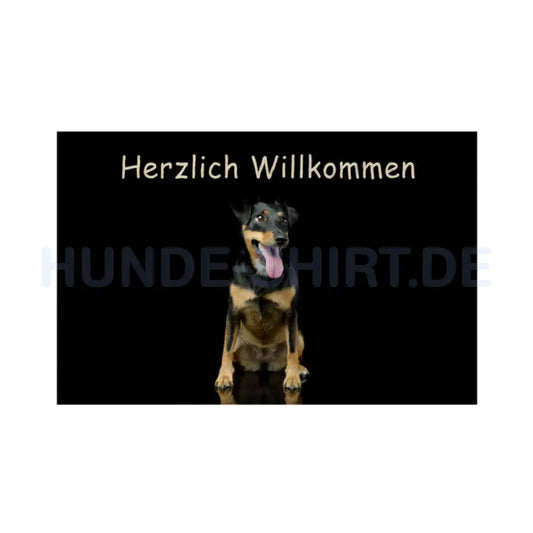 Fußmatte "Manchester Terrier - Herzlich Willkommen" Weiß – hunde-shirt.de