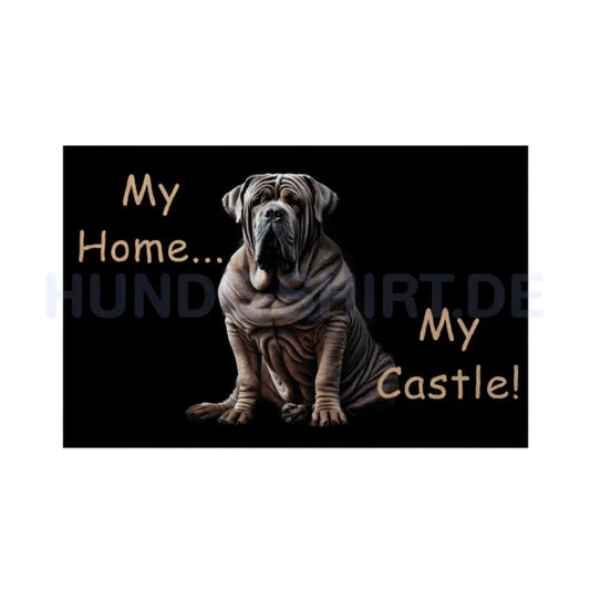 Fußmatte "Mastino - My Home My Castle" Weiß – hunde-shirt.de