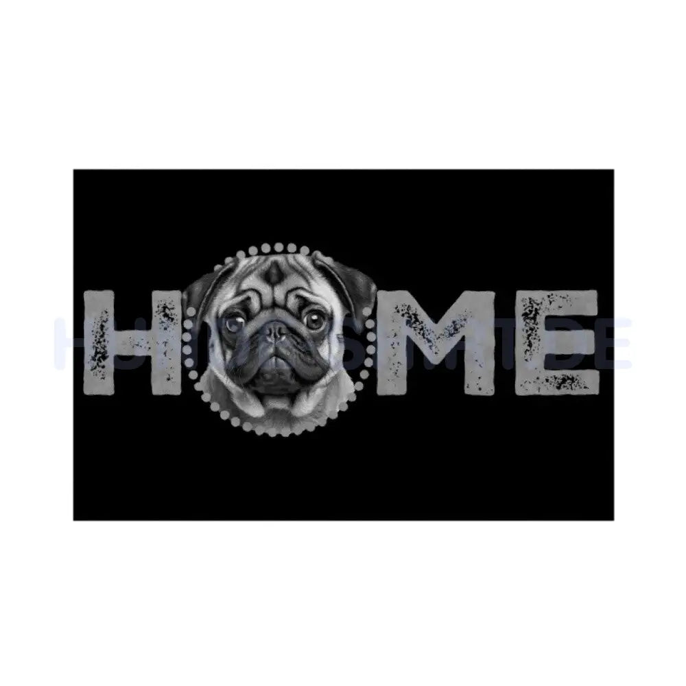 Fußmatte "Mops - HOME-Edition" Weiß – hunde-shirt.de