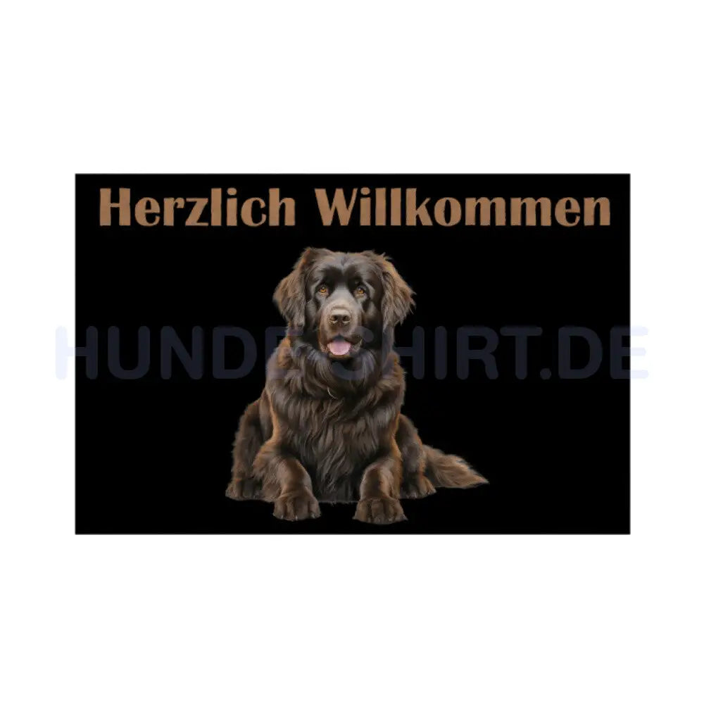 Fußmatte "Neufundländer braun" Weiß – hunde-shirt.de