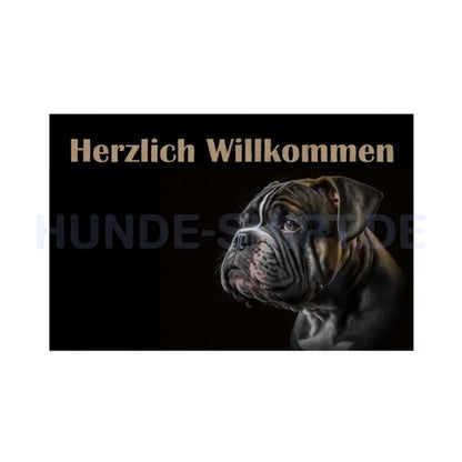 Fußmatte "Old English Bulldog" Weiß – hunde-shirt.de