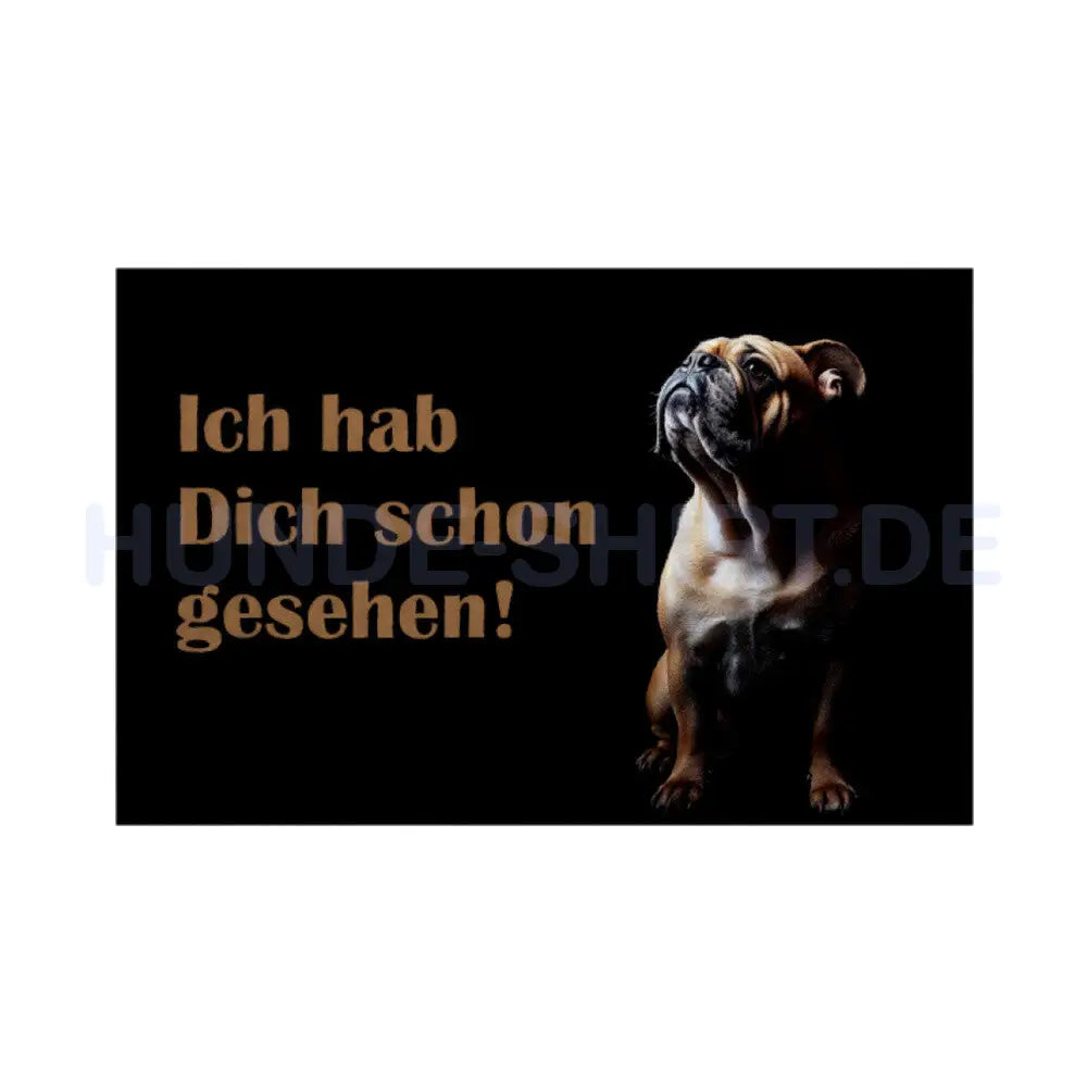 Fußmatte "Old English Bulldog ...schon gesehen" Weiß – hunde-shirt.de