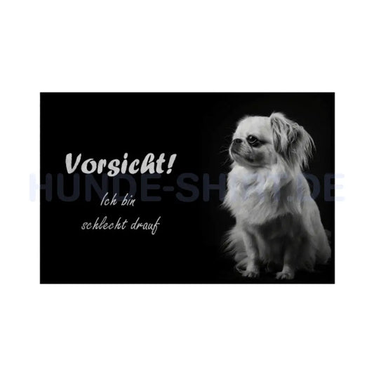 Fußmatte "Pekingese - Vorsicht..." Weiß – hunde-shirt.de