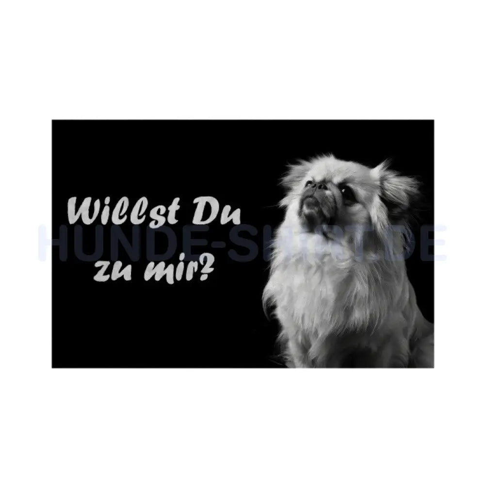 Fußmatte "Pekingese - Willst Du zu mir?" Weiß – hunde-shirt.de