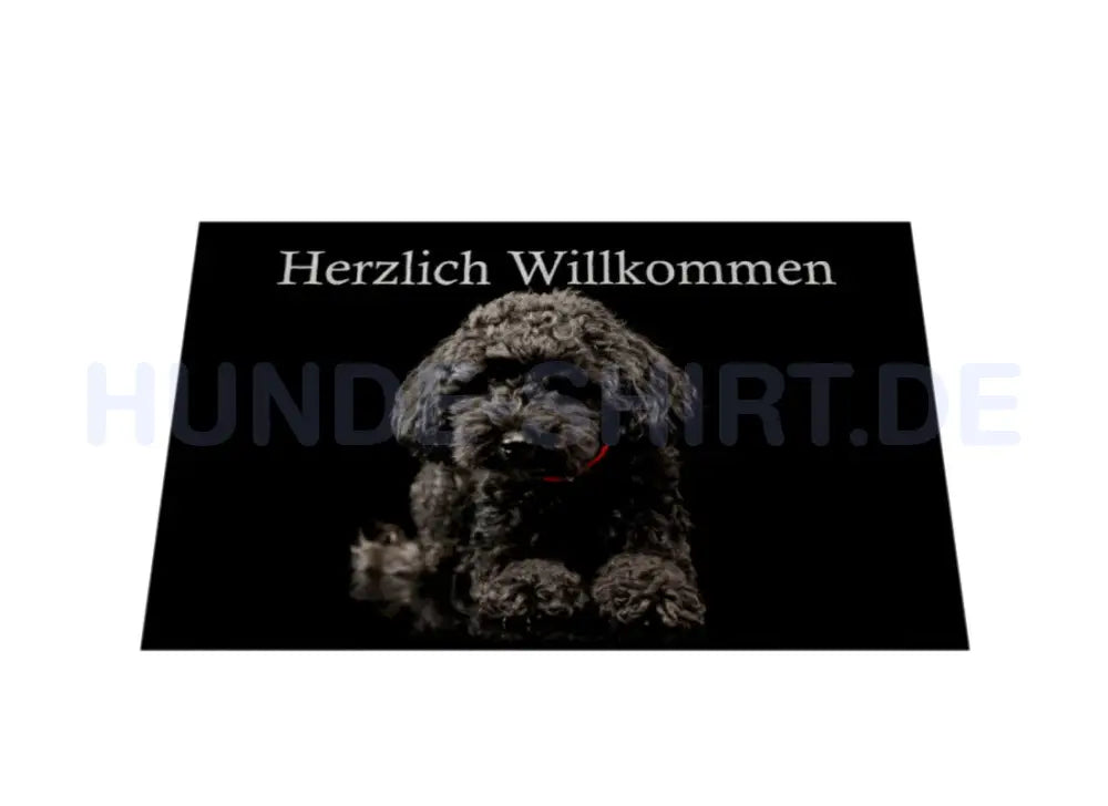 Fußmatte "Pudel schwarz" – hunde-shirt.de