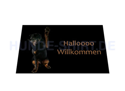 Fußmatte "Rottweiler - Halloooo Willkommen" – hunde-shirt.de