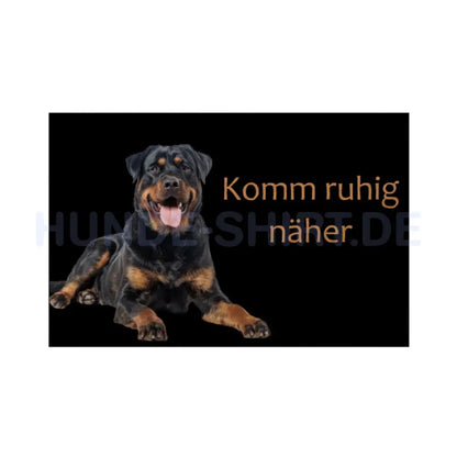 Fußmatte "Rottweiler - Komm ruhig näher" Weiß – hunde-shirt.de