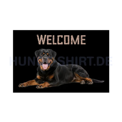 Fußmatte "Rottweiler - Welcome" Weiß – hunde-shirt.de