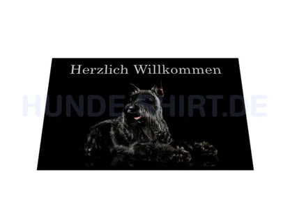 Fußmatte "Scottish Terrier schwarz - Herzlich Willkommen" – hunde-shirt.de