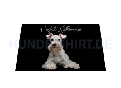 Fußmatte "Scottish Terrier weiß - Herzlich Willkommen" – hunde-shirt.de