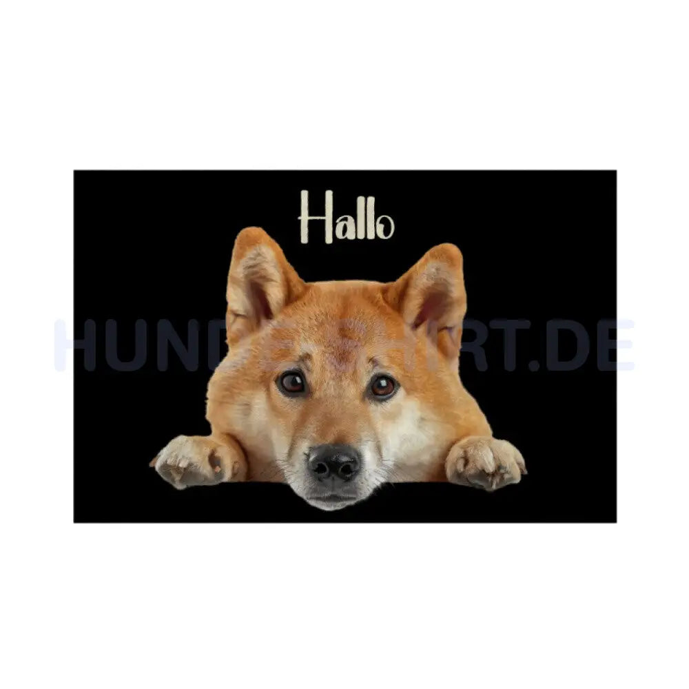 Fußmatte "Shiba Inu - Hallo" Weiß – hunde-shirt.de