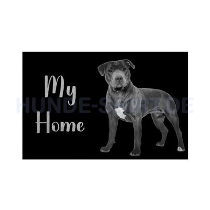 Fußmatte "Staffordshire Bull Terrier - My Home" Weiß – hunde-shirt.de