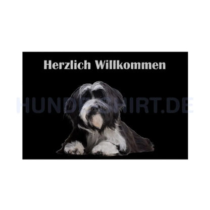 Fußmatte "Tibet Terrier - Herzlich Willkommen" Weiß – hunde-shirt.de