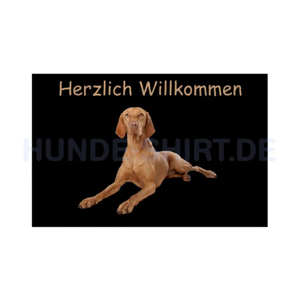 Fußmatte "Vizsla - Herzlich Willkommen" Weiß – hunde-shirt.de