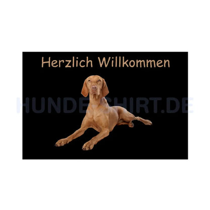 Fußmatte "Vizsla - Herzlich Willkommen" Weiß – hunde-shirt.de