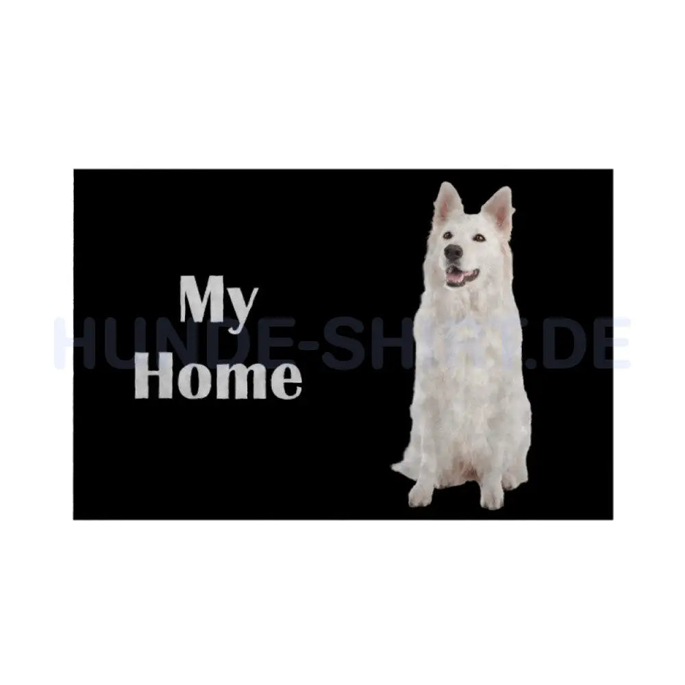 Fußmatte "Weißer Schäferhund - My Home" Weiß – hunde-shirt.de